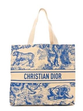 Christian Dior Riviera Large Tote Blue & Cream